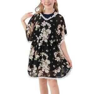 Girls Casual Tassel Swimwear Cover Ups Bathing Coverups Beach Swimsuit Sz 10yrs